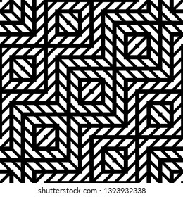 Design seamless monochrome geometric pattern. Abstract background. Vector art