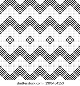 Design seamless monochrome geometric pattern. Abstract zigzag background. Vector art