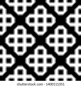 Design seamless monochrome geometric pattern. Abstract background. Vector art