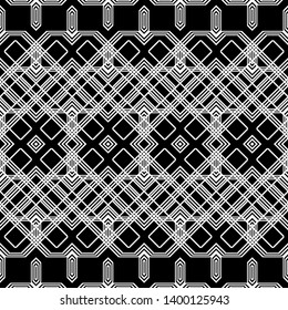 Design seamless monochrome geometric pattern. Abstract zigzag background. Vector art