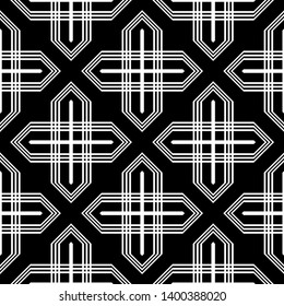 Design seamless monochrome geometric pattern. Abstract background. Vector art