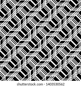 Design seamless monochrome geometric pattern. Abstract zigzag background. Vector art