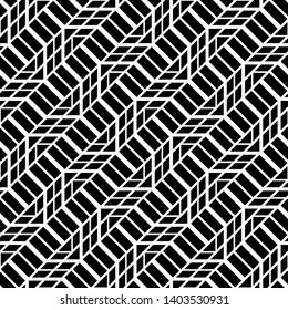 Design seamless monochrome geometric pattern. Abstract zigzag background. Vector art