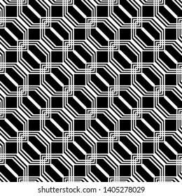 Design seamless monochrome geometric pattern. Abstract background. Vector art