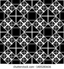Design seamless monochrome geometric pattern. Abstract background. Vector art