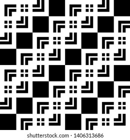 Design seamless monochrome geometric pattern. Abstract background. Vector art