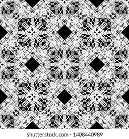 Design seamless monochrome geometric pattern. Abstract background. Vector art