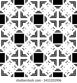 Design seamless monochrome geometric pattern. Abstract background. Vector art