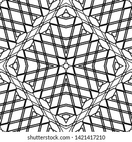 Design seamless monochrome geometric pattern. Abstract grating background. Vector art
