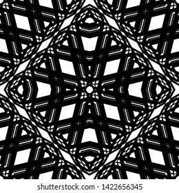 Design seamless monochrome geometric pattern. Abstract grating background. Vector art