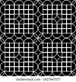 Design seamless monochrome geometric pattern. Abstract grating background. Vector art