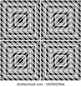 Design seamless monochrome geometric pattern. Abstract background. Vector art