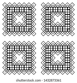 Design seamless monochrome geometric pattern. Abstract grating background. Vector art