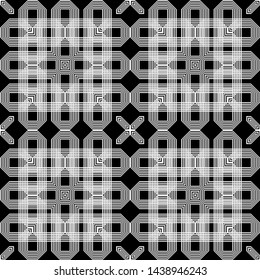 Design seamless monochrome geometric pattern. Abstract background. Vector art
