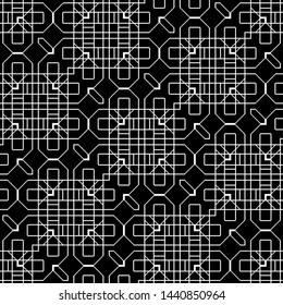 Design seamless monochrome geometric pattern. Abstract background. Vector art