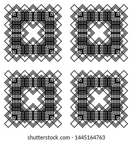 Design seamless monochrome geometric pattern. Abstract grating background. Vector art