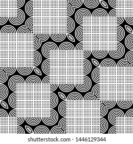 Design seamless monochrome geometric pattern. Abstract decorative background. Vector art