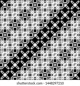 Design seamless monochrome geometric pattern. Abstract zigzag background. Vector art