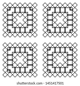 Design seamless monochrome geometric pattern. Abstract grating background. Vector art