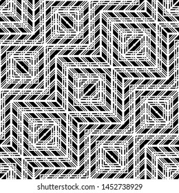 Design seamless monochrome geometric pattern. Abstract background. Vector art