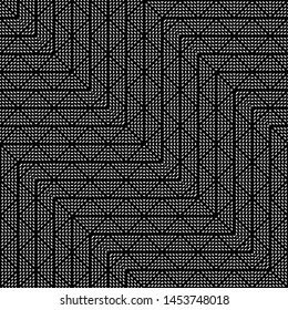 Design seamless monochrome geometric pattern. Abstract zigzag background. Vector art