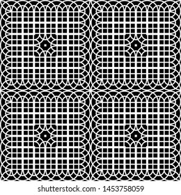 Design seamless monochrome geometric pattern. Abstract grating background. Vector art