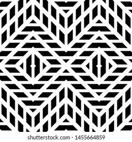 Design seamless monochrome geometric pattern. Abstract background. Vector art