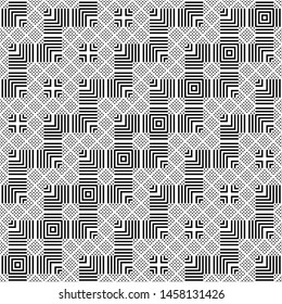 Design seamless monochrome geometric pattern. Abstract zigzag background. Vector art