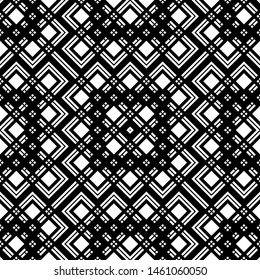 Design seamless monochrome geometric pattern. Abstract grating background. Vector art