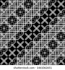 Design seamless monochrome geometric pattern. Abstract zigzag background. Vector art