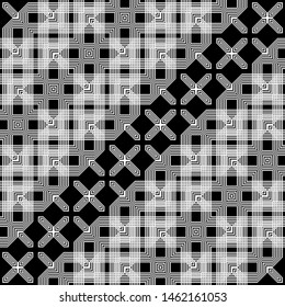 Design seamless monochrome geometric pattern. Abstract zigzag background. Vector art