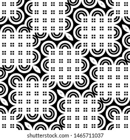 Design seamless monochrome geometric pattern. Abstract decorative background. Vector art