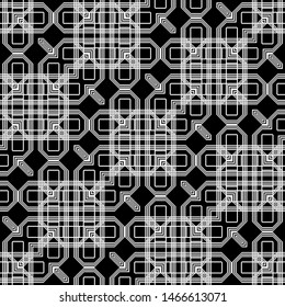 Design seamless monochrome geometric pattern. Abstract background. Vector art
