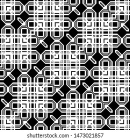 Design seamless monochrome geometric pattern. Abstract background. Vector art