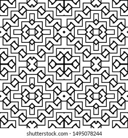 Design seamless monochrome geometric pattern. Abstract grating background. Vector art