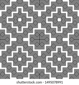 Design seamless monochrome geometric pattern. Abstract grating background. Vector art