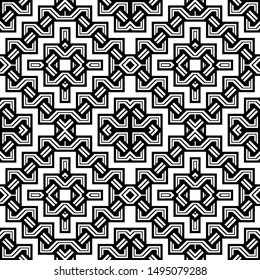 Design seamless monochrome geometric pattern. Abstract grating background. Vector art