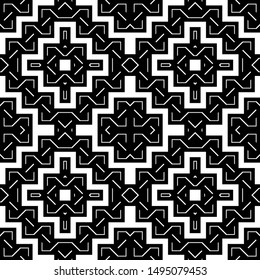 Design seamless monochrome geometric pattern. Abstract grating background. Vector art