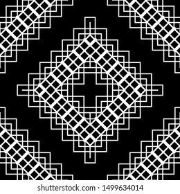 Design seamless monochrome geometric pattern. Abstract grating background. Vector art