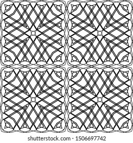 Design seamless monochrome geometric pattern. Abstract grating background. Vector art