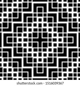 Design seamless monochrome geometric pattern. Abstract grating background. Vector art