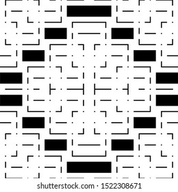 Design seamless monochrome geometric pattern. Abstract grating background. Vector art