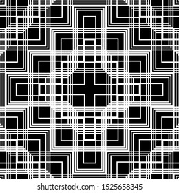 Design seamless monochrome geometric pattern. Abstract grating background. Vector art