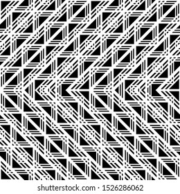 Design seamless monochrome geometric pattern. Abstract zigzag background. Vector art
