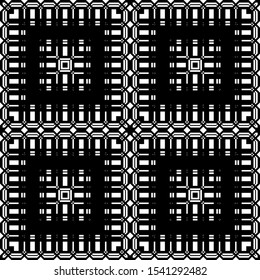 Design seamless monochrome geometric pattern. Abstract grating background. Vector art