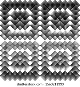 Design seamless monochrome geometric pattern. Abstract grating background. Vector art