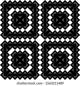 Design seamless monochrome geometric pattern. Abstract grating background. Vector art