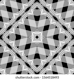 Design seamless monochrome geometric pattern. Abstract grating background. Vector art