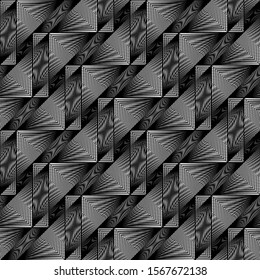 Design seamless monochrome geometric pattern. Abstract textured background. Vector art. No gradient