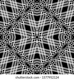 Design seamless monochrome geometric pattern. Abstract grating background. Vector art